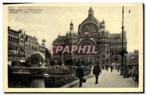 Old Postcard Antwerp Central Station