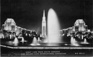California San Francisco GGIE Expo 1939 RPPC Photo Postcard Night 22-3