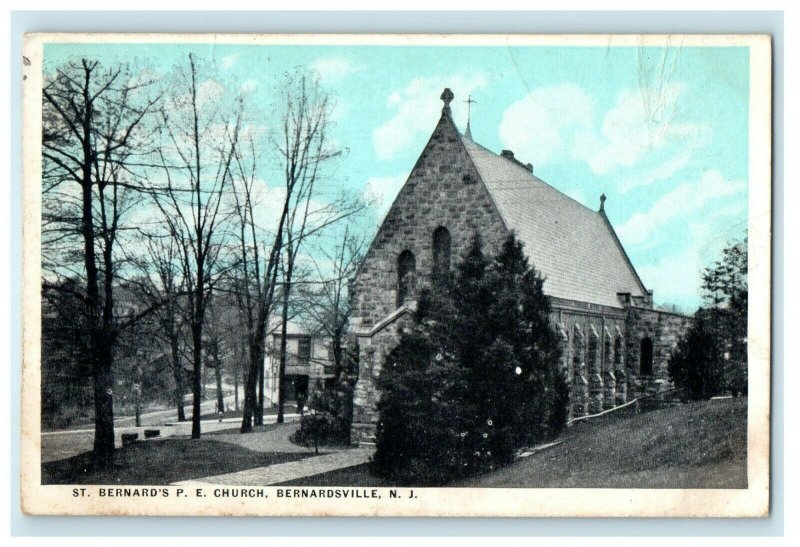 1928 St. Bernard's P.E Church Bernardsville New Jersey NJ Vintage Postcard 