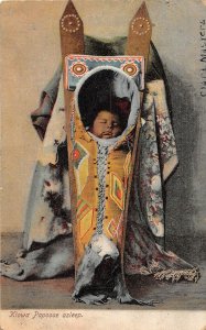 G21/ Native American Indian Postcard c1910 Kiowa Papoose Asleep 11