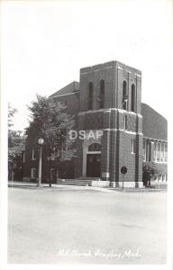 C67/ Grayling Michigan Mi Real Photo RPPC Postcard c40s M.E. Church Building