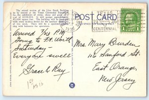 1936 Dallas Texas Postcard Live Stock Pavilion Centennial Exposition Building