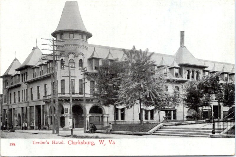 Postcard WV Clarksburg - Trader's Hotel