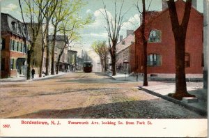 Bordentown New Jersey Farnsworth Ave South From Park St PCK Series Postcard U11