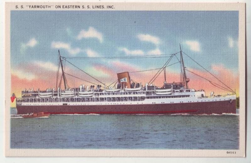 P214 JL old postcard ship SS yarmouth eastern s.s. lines inc