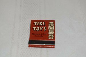 Tiki Tops Winward City Kaneohe Hawaii 20 Strike Matchbook 