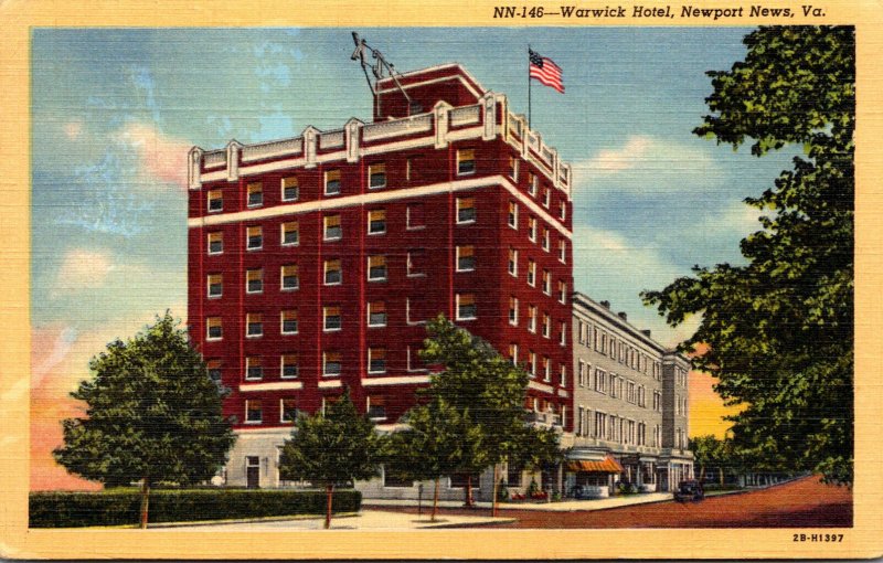 Virginia Newport News The Warwick Hotel 1950 Curteich
