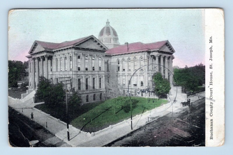 Buchanan County Court House St Joseph Missouri MO 1908 DB Postcard Q4