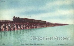 Great Salt Lake, Utah, USA Train Locomotive  Steam Engine Writing On Back clo...