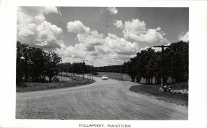 canada, KILLARNEY, Manitoba, Street Scene (1950s) RPPC Postcard