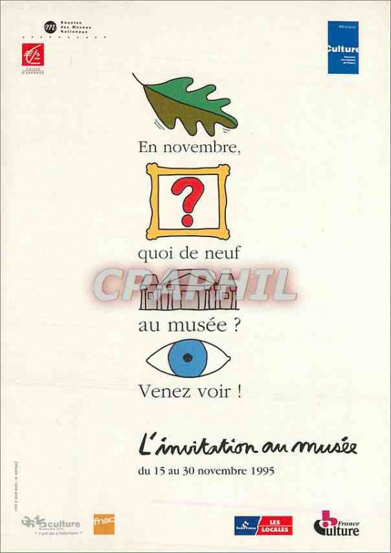 Modern Postcard Invitation to the museum in 1995 FNAC France Culture Savingsb...