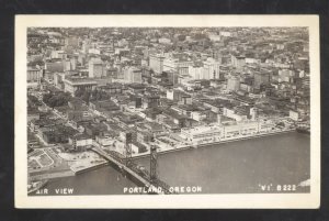 RPPC PORTLAND OREGON DOWNTOWN BUISINESS SECTION AERIAL REAL PHOTO POSTCARD