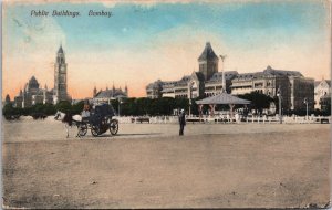 India Public Buildings Bombay Mumbai Vintage Postcard C212