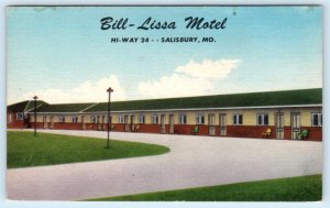 SALISBURY, Missouri MO~ Roadside BILL-LISSA MOTEL 1950s Chariton County Postcard