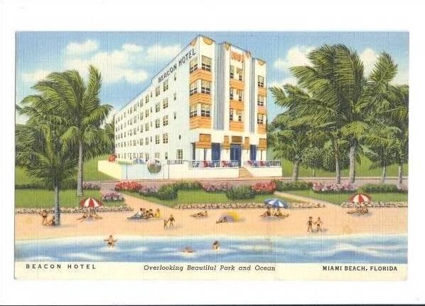 LP31 Miami Beach, Florida, FL, Postcard, Art Deco Building, 