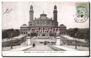 Old Postcard From Paris Trocadero Palace seen from the bridge of Jena