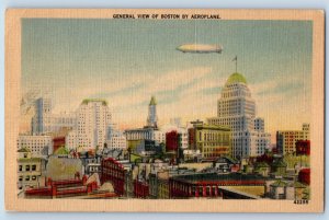 c1947 Boston Massachusetts MA Vintage Postcard General View Aeroplane Posted