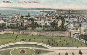 Canada Quebec general view from Parliament vintage panorama postcard 