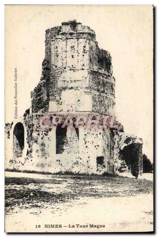 Old Postcard Nimes La Tour Magne