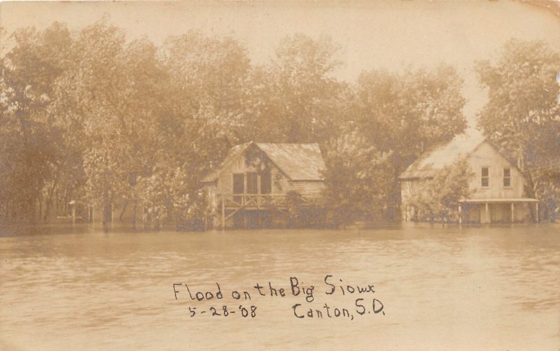 J3/ Canton South Dakota Postcard RPPC c1910 Flood Disaster Big Sioux 157