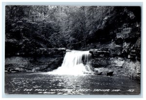 1953 The Falls McCormick's Creek State Park Spencer Indiana RPPC Photo Postcard 