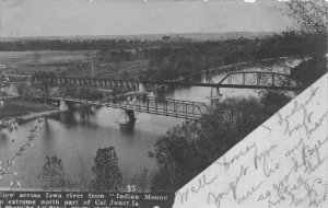 Real Photo Postcard Iowa River from Indian Mound, Columbia Junction~117927