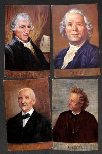 Famous music composers Gluck Haydn Bruckner Grieg lot of 4 vintage postcards