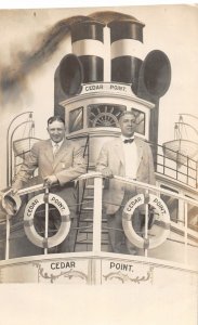 H31/ Cedar Point Amusement Park Ohio RPPC Postcard Studio Ship c1910 2