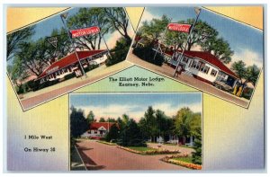 c1940 Elliot Motor Lodge Exterior Building Kearney Nebraska NE Vintage Postcard