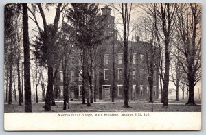 Moores Hill Indiana~Moores Hill College~Old Main Building~c1905 B&W Postcard