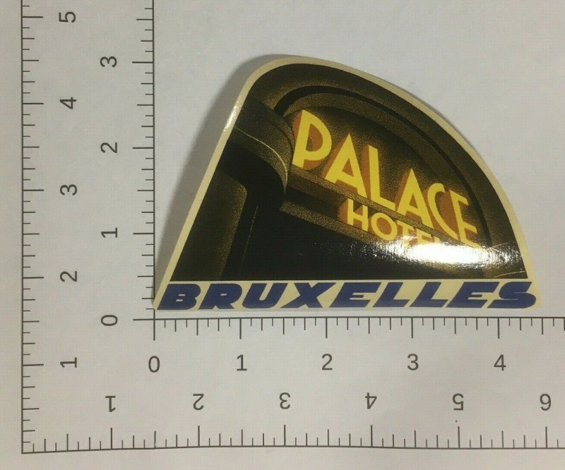 1930s-40s Palace Bruxelles Hotel Luggage Vtg Label Original Sticker Belgium 