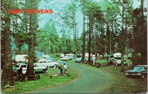 Fort Stevens State Park Oregon OR Camping Trailers Campground c1968 Postcard G94