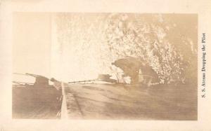 SS Atenas dropping the Pilot Real Photo Antique Postcard J58891