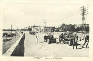 djibouti, Avenue de la Republique, Old Car (1930s)