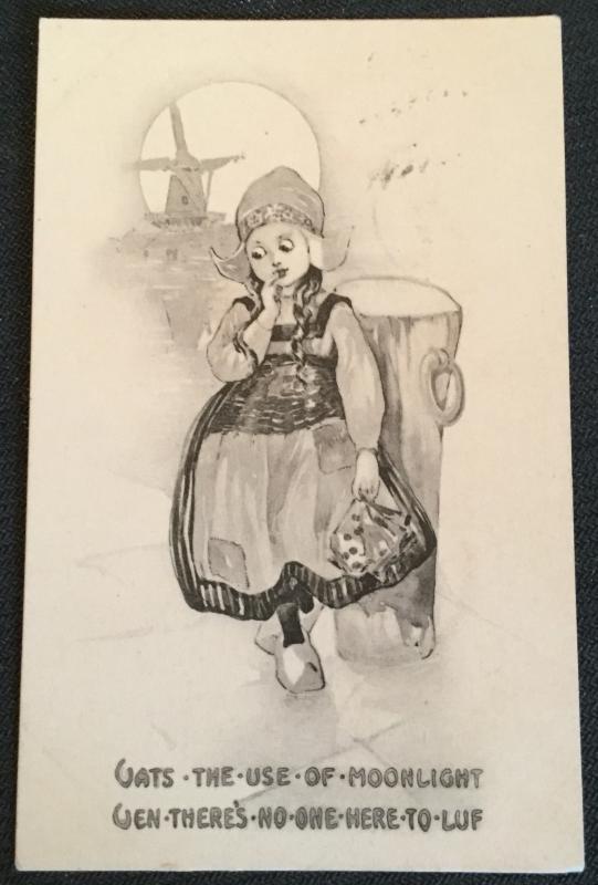 Vintage Postcard Used Dutch Girl “Vats-Ven...” LB