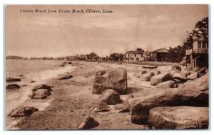 Early 1900s Clinton Beach from Grove Beach, Clinton, CT Postcard