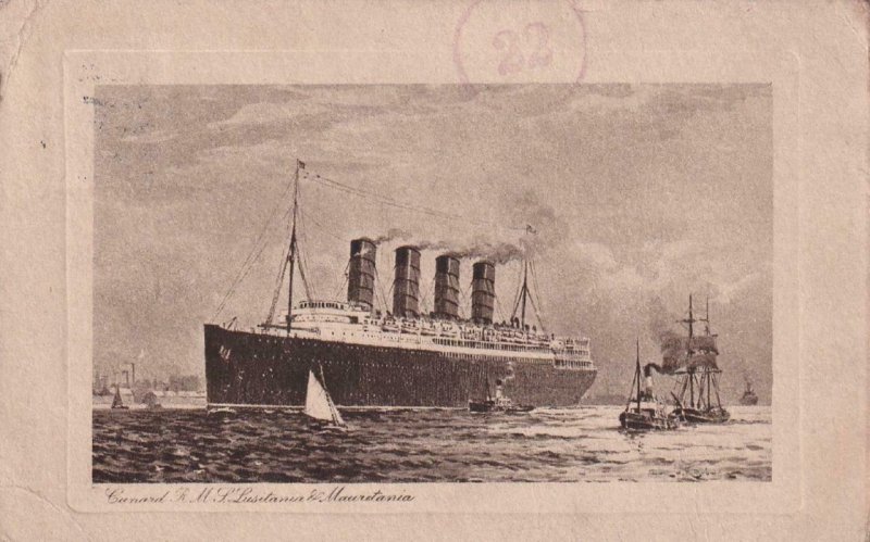 1915, Cunard Lines, R.M.S. Lusitania & Mauritania, Used (PC1559) 