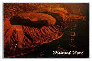Aerial View Diamond Head Oahu Hawaii HI UNP Chrome Postcard U10