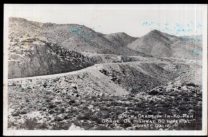 California IMPERIAL COUNTY New Grade in In-Ko-Pah Gorge on Highway 80 - RPPC