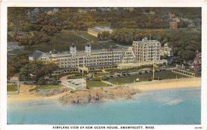 Ocean House Hotel Aerial View Swampscott Massachusetts 1931 postcard