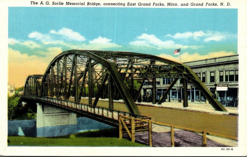 North Dakota Grand Forks A G Sorlie Memorial Bridge Curteich