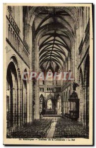 Old Postcard Quimper Interior of the Cathedral The Nave