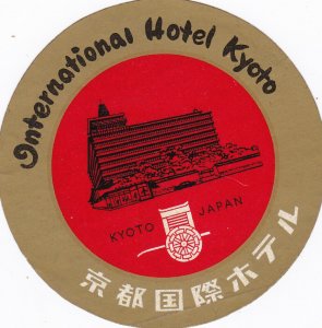 Japan Kyoto International Hotel Vintage Luggage Label sk2409