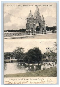 C. 1900-10 The Lagoon Beech Grove Cemetery Muncie, Ind. Postcard F145E