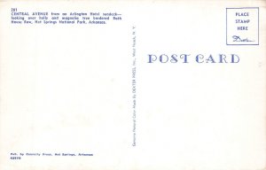 Hot Springs AR National Park Central Ave. Old Cars Buses Aerial View, Postcard