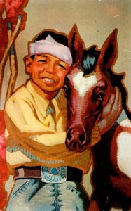 Horses Young Indian Boy With His Colt Painting By Jay Datus First National Ba...