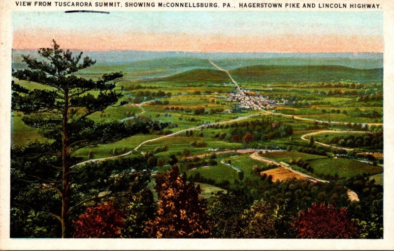 Pennsylvania McConnelsburg View From Tuscarora Summit 1923 Curteich