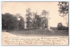 1905 The Chapel Wellesley College Wellesley Massachusetts MA Rotograph Postcard 