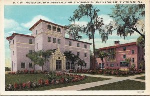 Postcard Pugsley  Mayflower Girls' Dormitories Rollins College Winter Park FL
