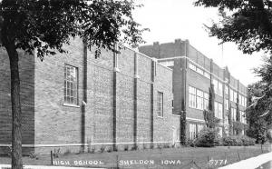 Sheldon Iowa High School Real Photo Antique Postcard K53093